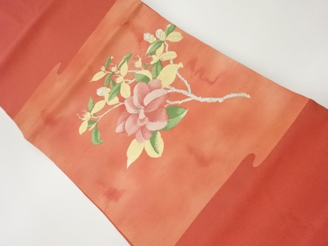 リサイクル　枝葉・蕾に花模様織出し名古屋帯